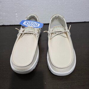 New Hey Dude Wendy Slip On Cream Casual Shoes US W8/EUR 39